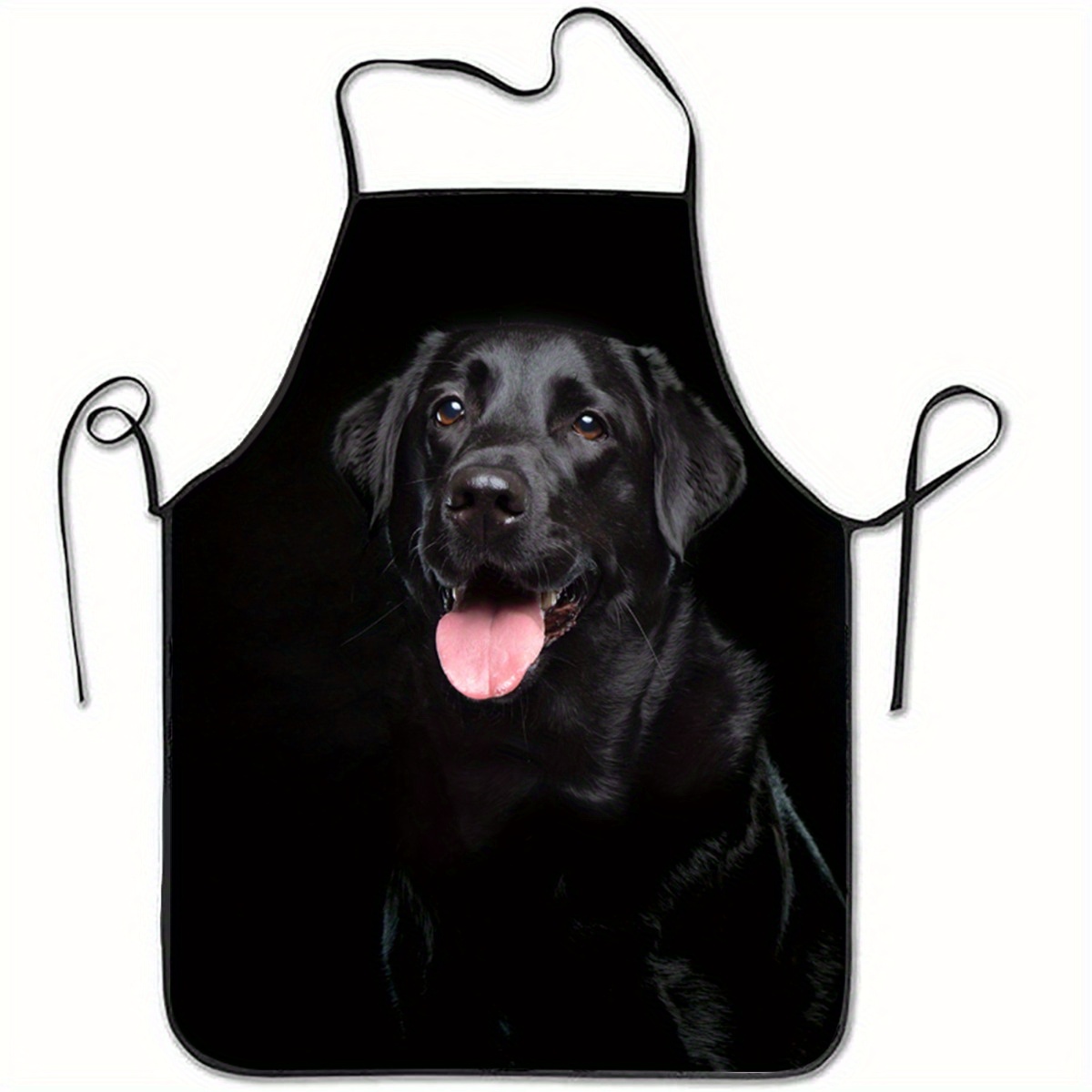 Home Cooking For Dogs - 1 zwarte schort met labrador-hondprint -
