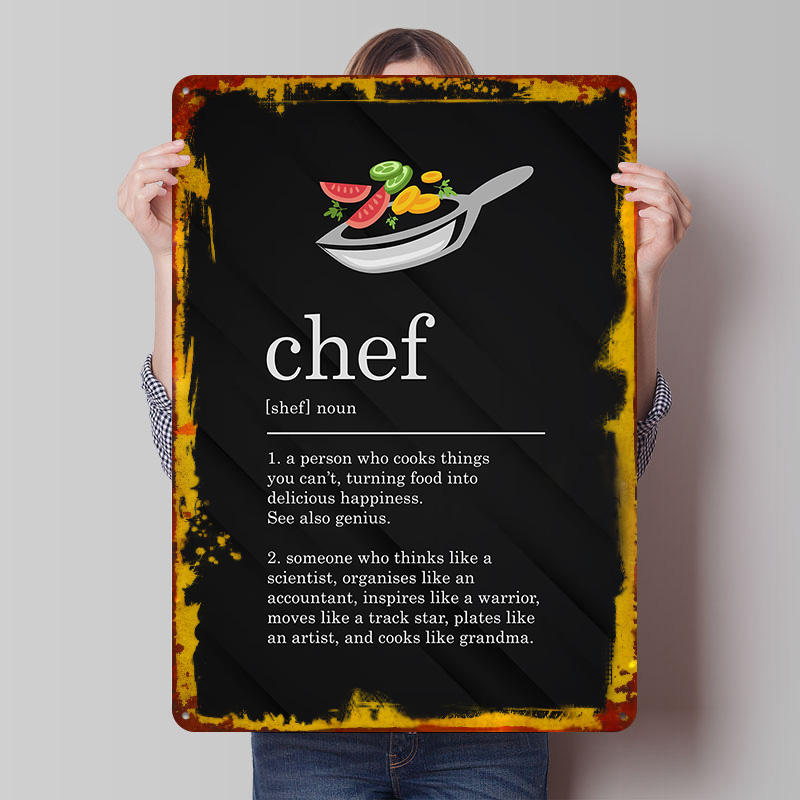 Home Cooking Definition - Grappige chef-kok definitie kok blikken poster