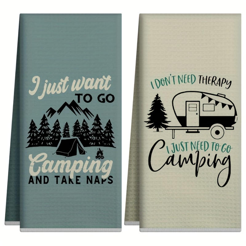 Home Cooking Is The Best - 2 stuks, keukenhanddoeken in campingstijl, 40