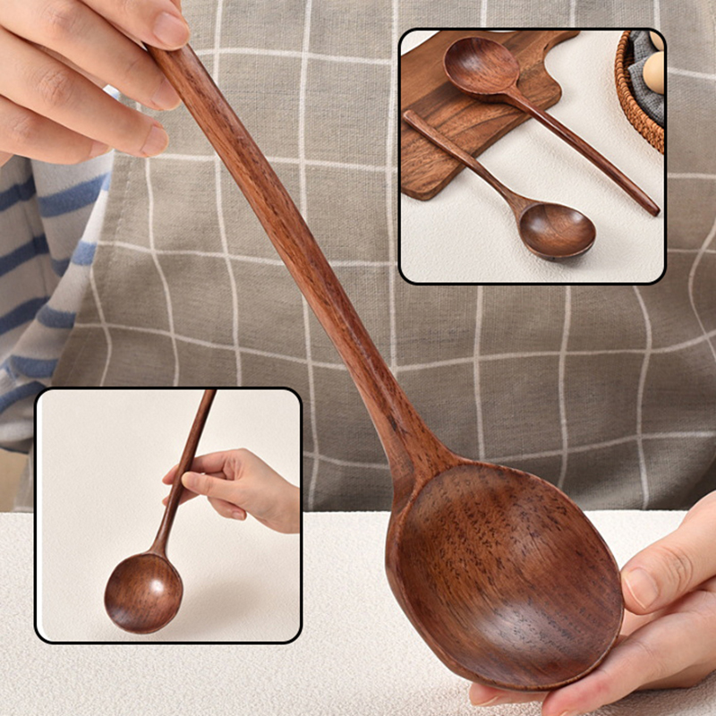 Home Cooking Services - Lange steel houten ramenlepel Japanse keuken