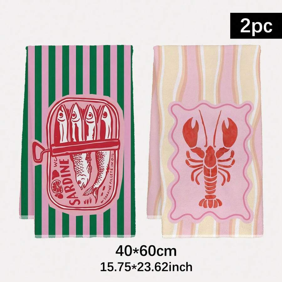 Home Cooking Is The Best - 2 stuks, roze en groen gestreepte