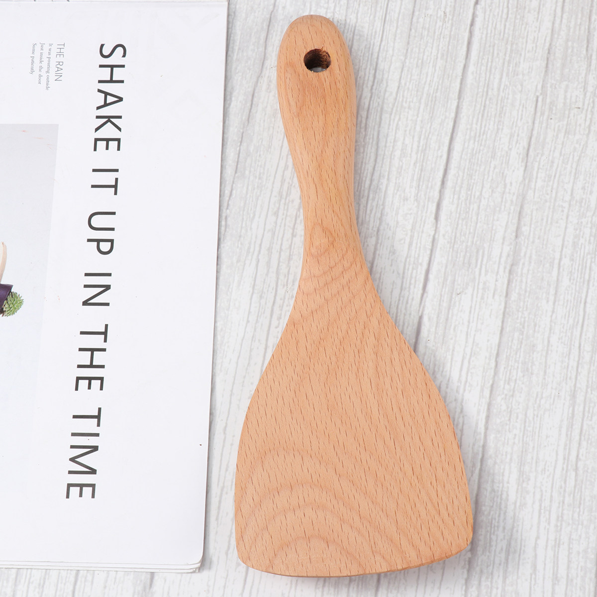 Home Cooking Services - 1 stuk houten rijstspatel, natuurlijke kleur,