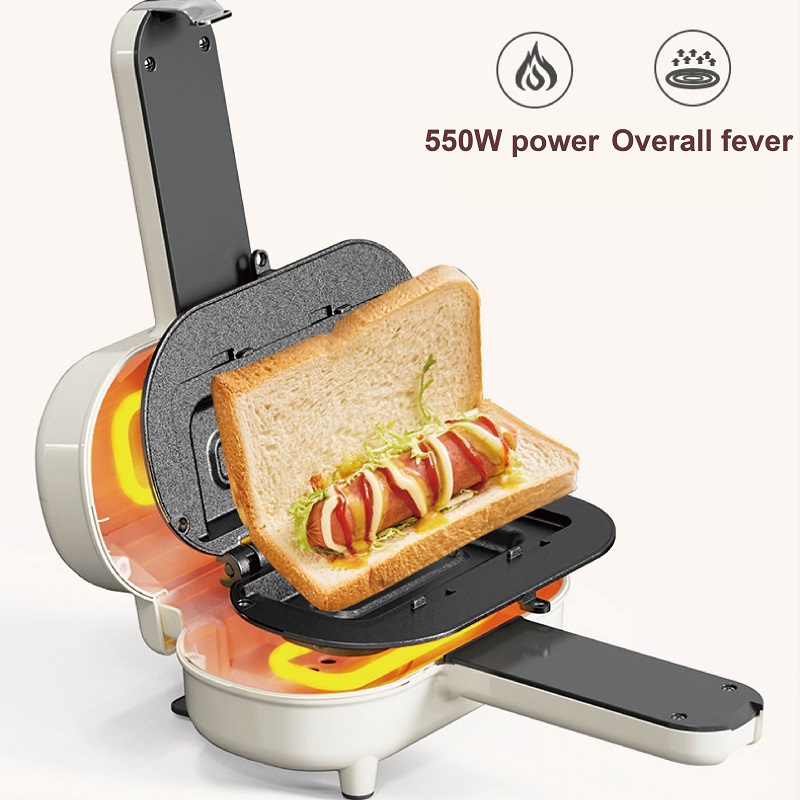 Home Cooking For Dogs - 550W elektrische sandwichmachine, draagbare ontbijtmachine, thuis,