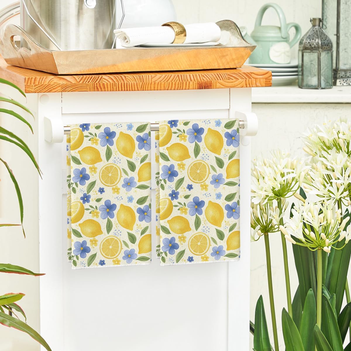 2 stuks, blauwe bloemen-citroe - Home Cooking Is The Best recensie en prijs