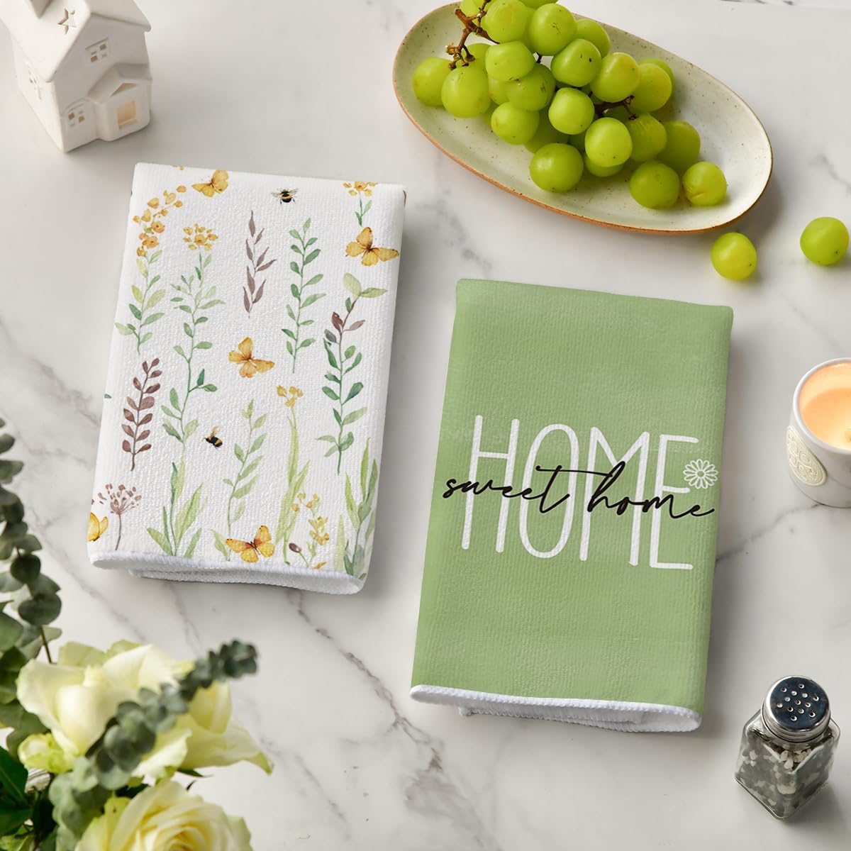 4 stuks, groene bloemige keuke - Home Cooking Is The Best recensie en prijs