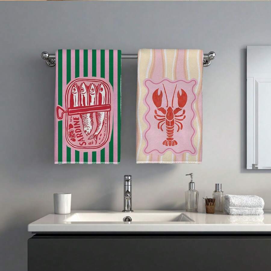 2 stuks, roze en groen gestree - Home Cooking Is The Best recensie en prijs