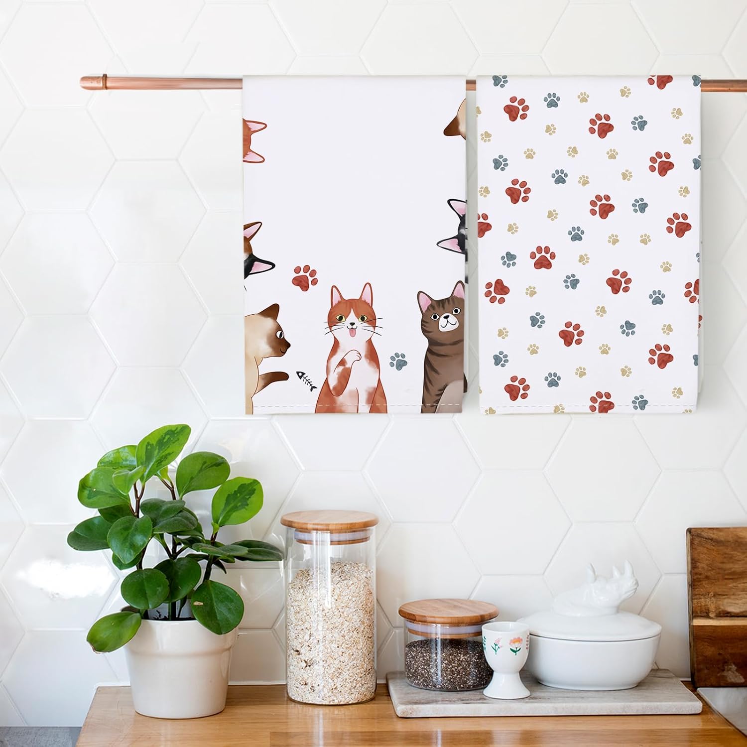 4 stuks, keukenhanddoeken met  - Home Cooking Is The Best recensie en prijs